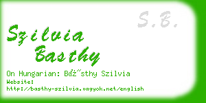 szilvia basthy business card